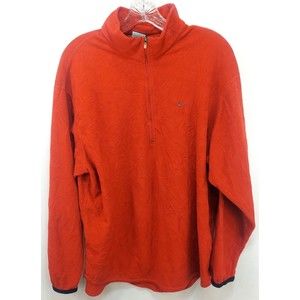 Nike Therma-Fit Red 1/4 Zip Pullover Fleece Sweater Jacket Black Logo Men's L